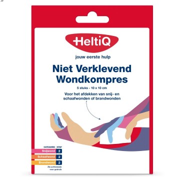 Heltiq niet verklevend wondkompres 10x10cm 5st